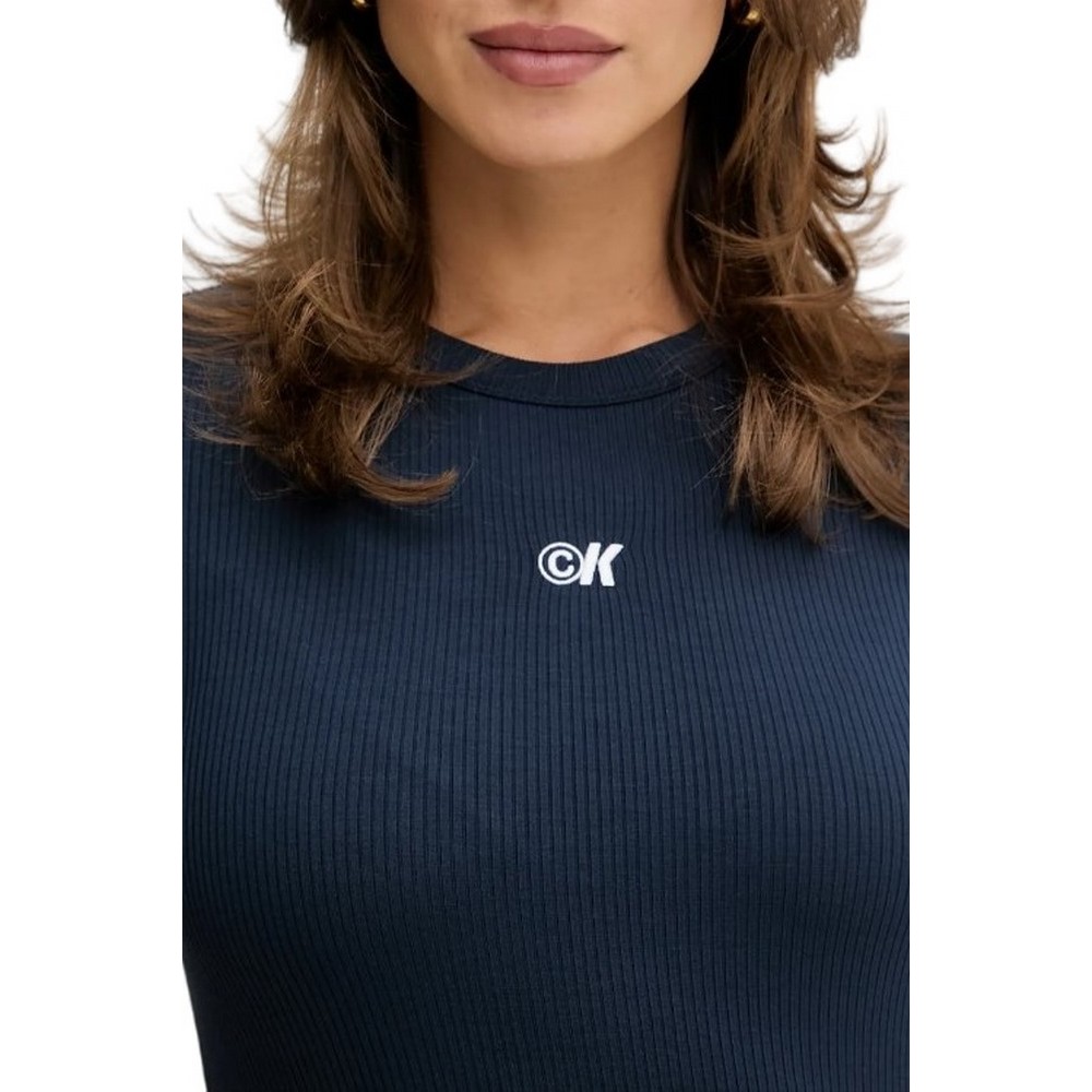 CALVIN KLEIN JEANS MODAL RIB SS DRESS ΦΟΡΕΜΑ ΓΥΝΑΙΚΕΙΟ NAVY