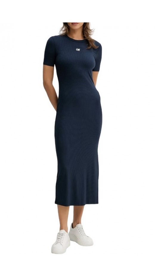 CALVIN KLEIN JEANS MODAL RIB SS DRESS ΦΟΡΕΜΑ ΓΥΝΑΙΚΕΙΟ NAVY