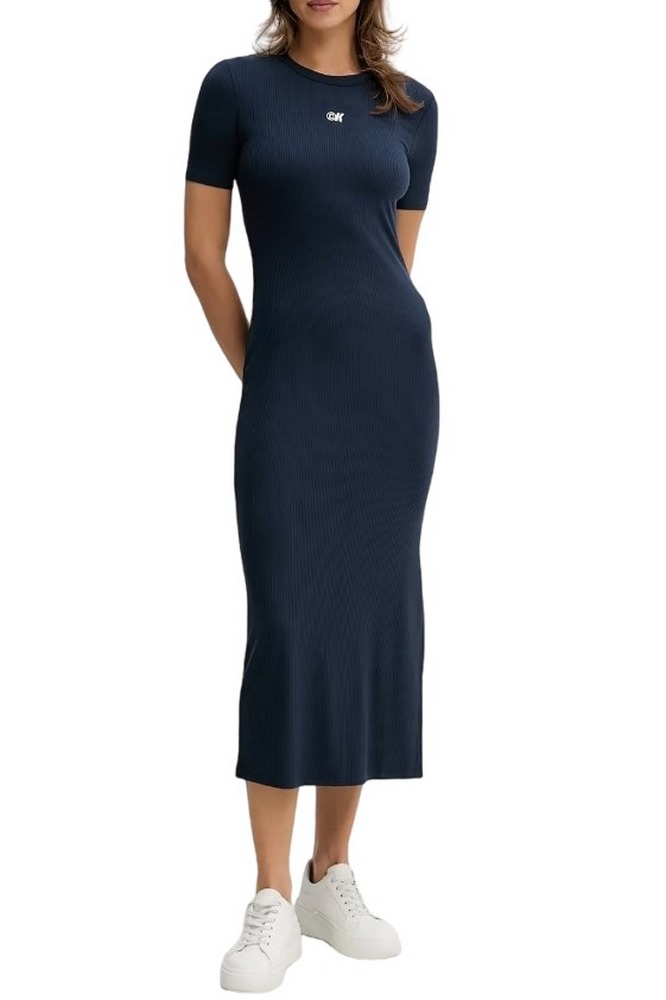 CALVIN KLEIN JEANS MODAL RIB SS DRESS ΦΟΡΕΜΑ ΓΥΝΑΙΚΕΙΟ NAVY