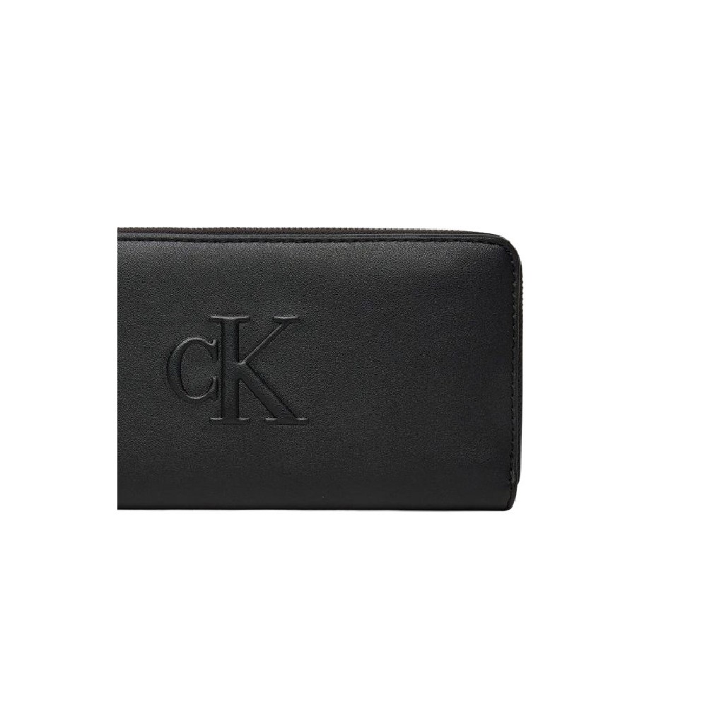 CALVIN KLEIN JEANS SCULPTED ZIP AROUND WALLET ΠΟΡΤΟΦΟΛΙ ΓΥΝΑΙΚΕΙΟ BLACK