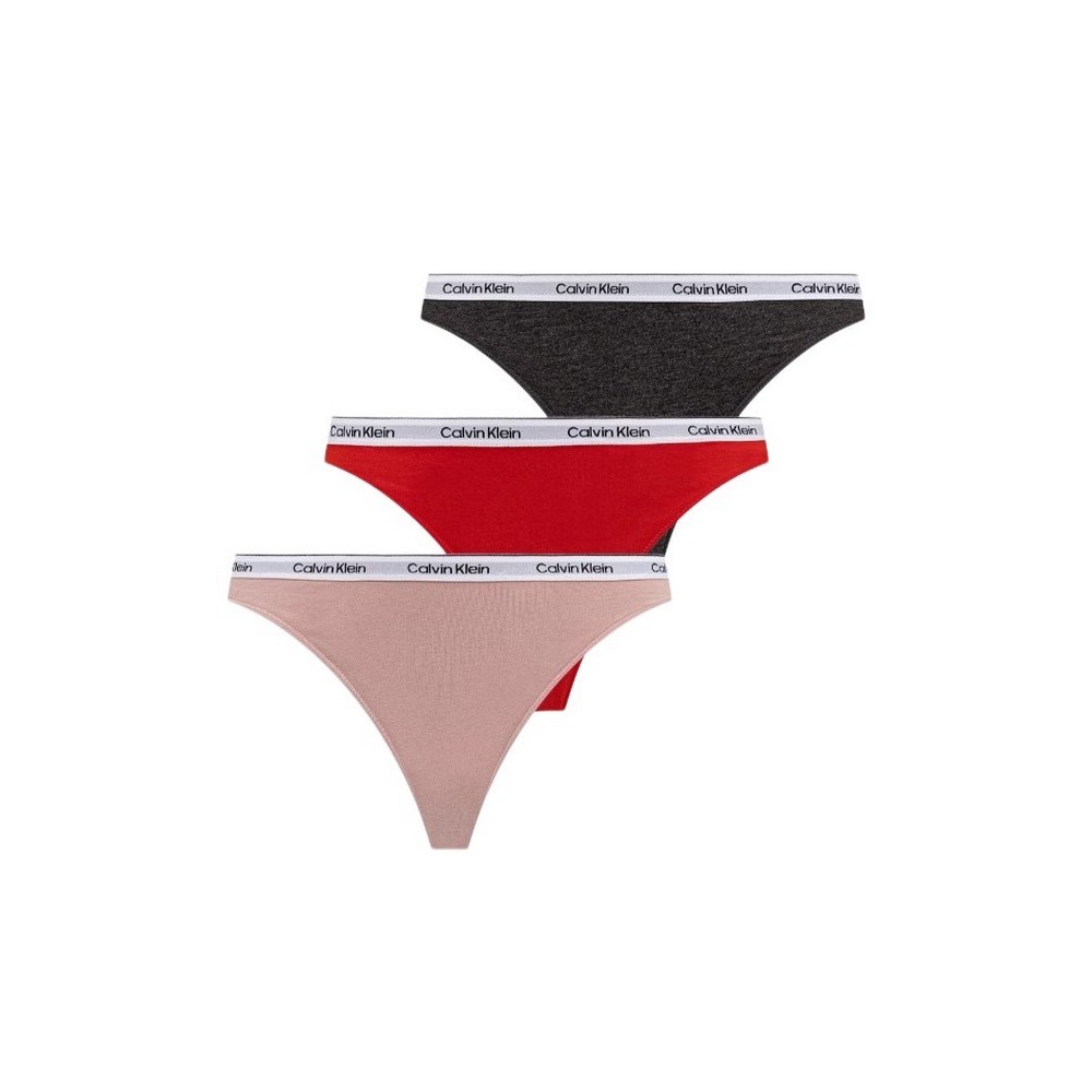 CALVIN KLEIN THONG 3PK ΕΣΩΡΟΥΧΟ ΓΥΝΑΙΚΕΙΟ RED/PINK/GREY