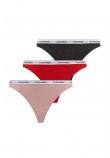 CALVIN KLEIN THONG 3PK ΕΣΩΡΟΥΧΟ ΓΥΝΑΙΚΕΙΟ RED/PINK/GREY