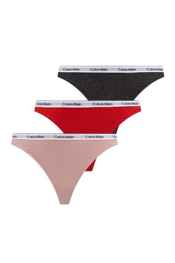 CALVIN KLEIN THONG 3PK ΕΣΩΡΟΥΧΟ ΓΥΝΑΙΚΕΙΟ RED/PINK/GREY
