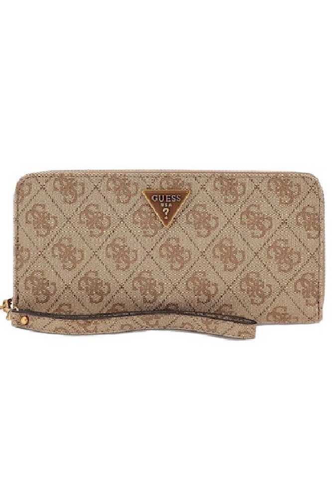 GUESS LAUREL SLG LARGE ZIP AROUND ΑΞΕΣΟΥΑΡ ΠΟΡΤΟΦΟΛΙ  ΓΥΝΑΙΚΕΙΟ BEIGE