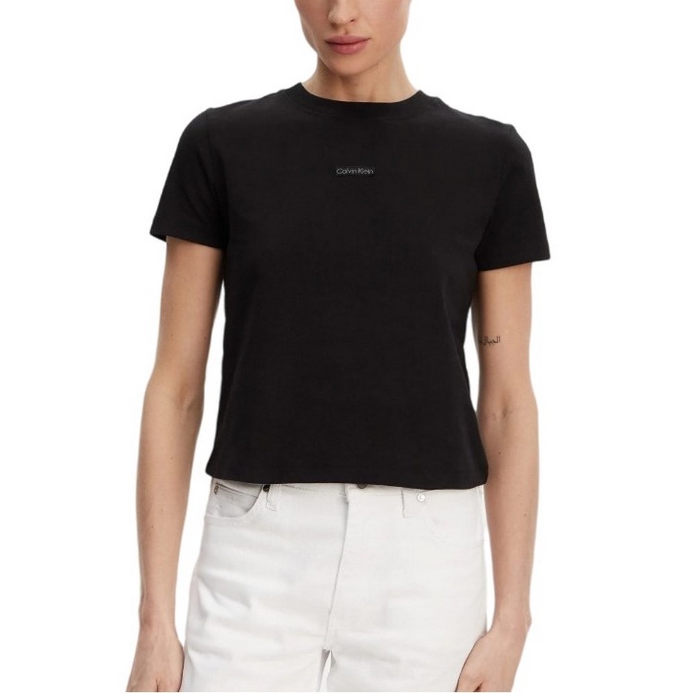 CALVIN KLEIN JEANS PLACED INSTITUTIONAL BABY TEE T-SHIRT ΜΠΛΟΥΖΑ ΓΥΝΑΙΚΕΙΑ BLACK