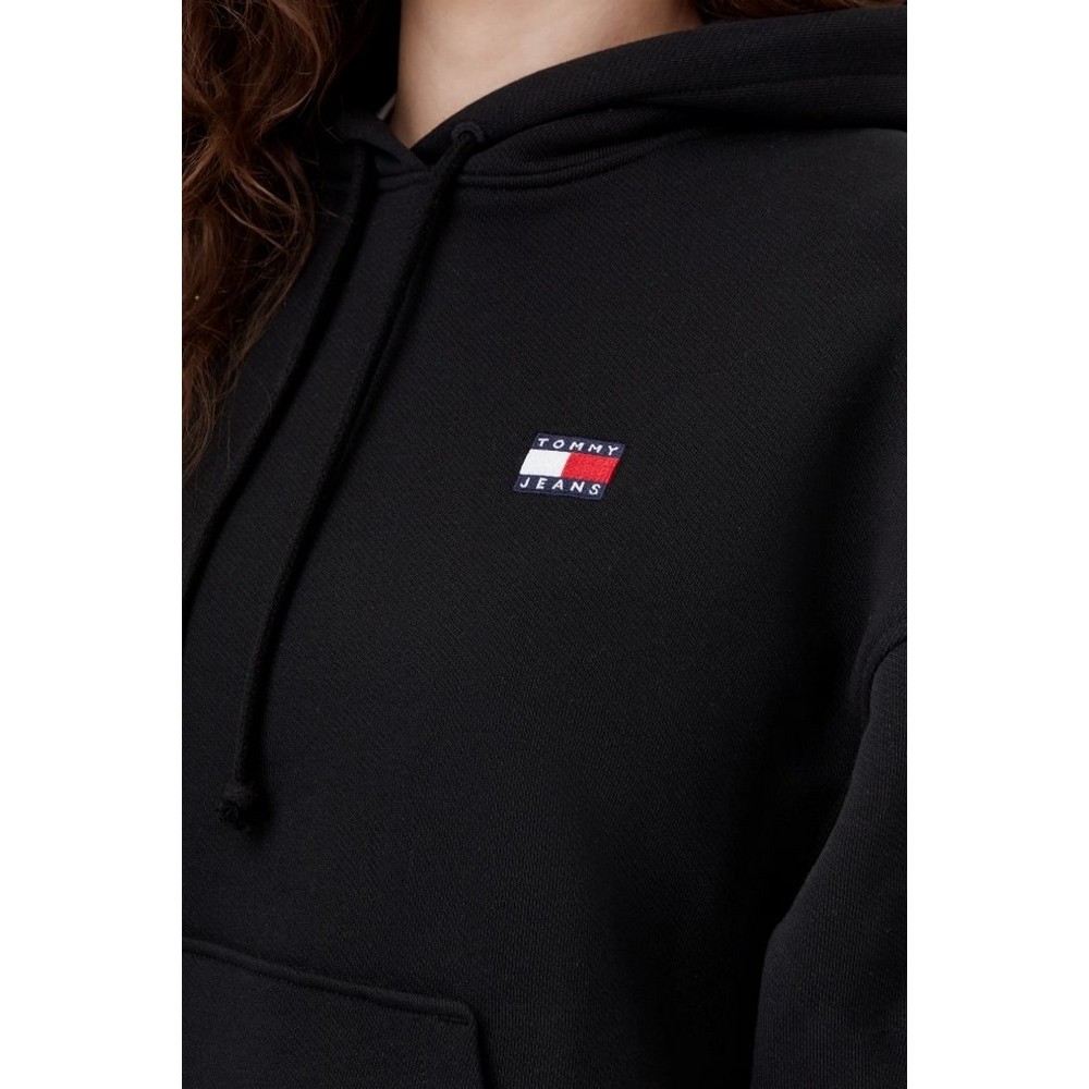 TOMMY JEANS BXY BADGE HOODIE EXT ΦΟΥΤΕΡ ΜΠΛΟΥΖΑ ΓΥΝΑΙΚΕΙΑ BLACK