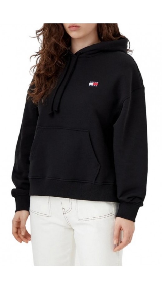 TOMMY JEANS BXY BADGE HOODIE EXT ΦΟΥΤΕΡ ΜΠΛΟΥΖΑ ΓΥΝΑΙΚΕΙΑ BLACK