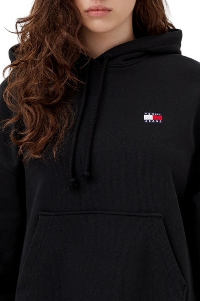TOMMY JEANS BXY BADGE HOODIE EXT ΦΟΥΤΕΡ ΜΠΛΟΥΖΑ ΓΥΝΑΙΚΕΙΑ BLACK