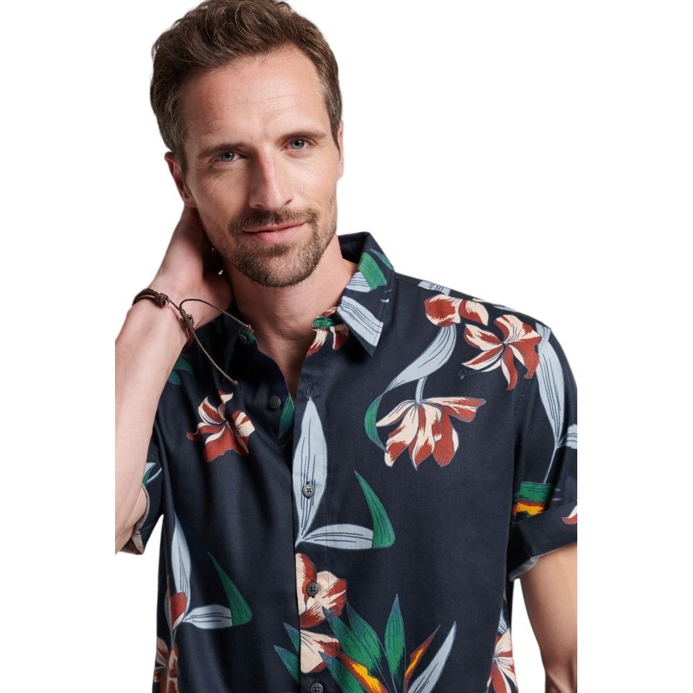 SUPERDRY D2 OVIN VINTAGE HAWAIIAN S/S SHIRT ΠΟΥΚΑΜΙΣΟ ΑΝΔΡΙΚΟ NAVY