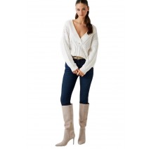 GUESS LS VN ETSUKO CABLE SWTR ΜΠΛΟΥΖΑ ΠΛΕΚΤΗ ΓΥΝΑΙΚΕΙα ECRU