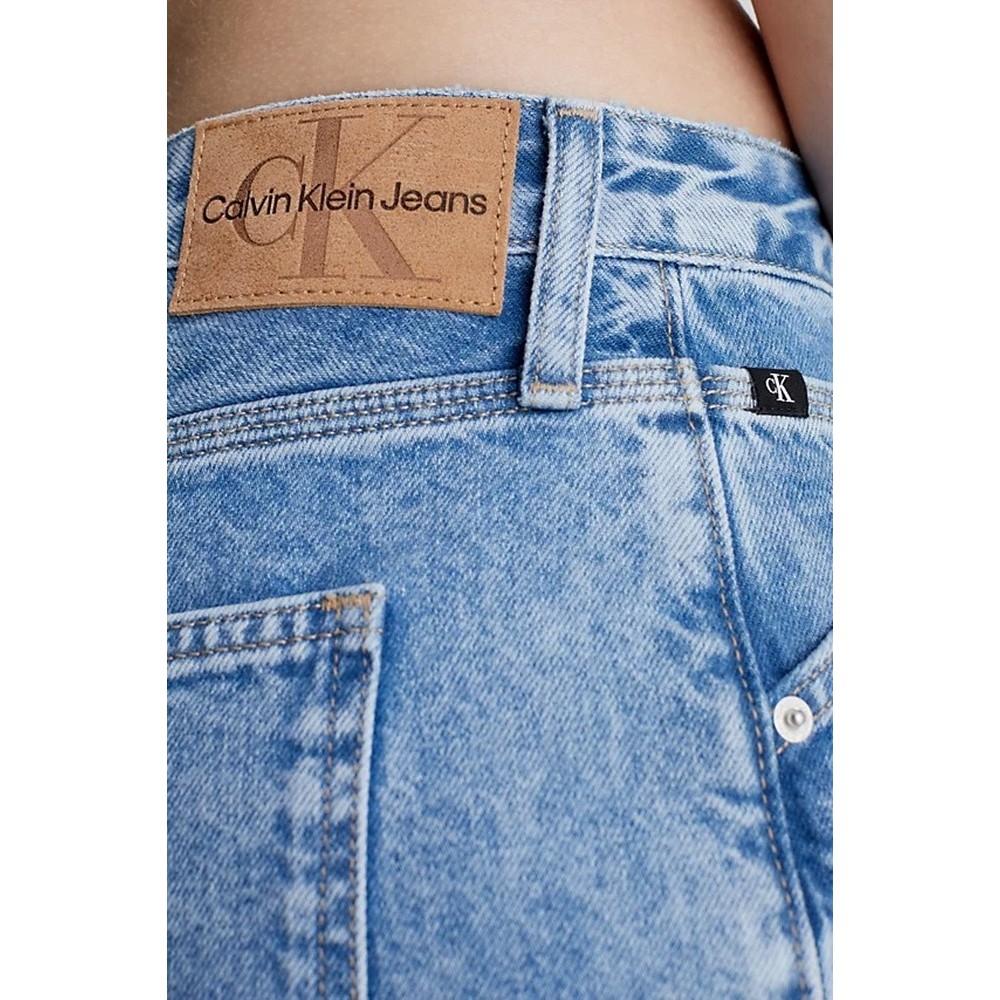 CALVIN KLEIN JEANS 90S STRAIGHT SHORT UTILITY ΒΕΡΜΟΥΔΑ ΓΥΝΑΙΚΕΙΑ BLUΕ DENIM