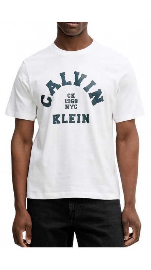 CALVIN KLEIN JEANS 20S LN CALVIN COLLEGE GRAPHIC T-SHIRT ΜΠΛΟΥΖΑ ΑΝΔΡΙΚΗ WHITE