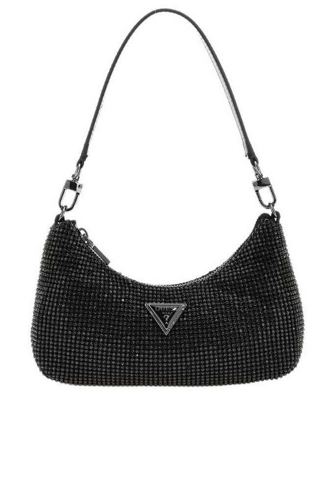 GUESS ZALINA MINI TOP ZIP SHLDR BAG ΤΣΑΝΤΑ ΓΥΝΑΙΚΕΙΑ BLACK