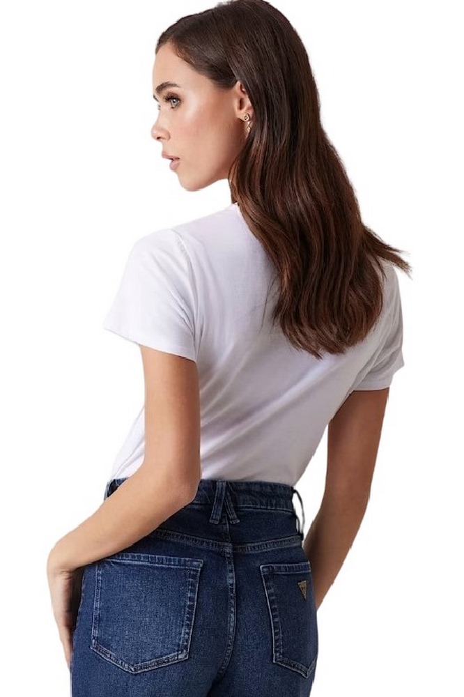 GUESS SS SCRIPT LACE LOGO EASY TEE T-SHIRT ΜΠΛΟΥΖΑ ΓΥΝΑΙΚΕΙΑ WHITE