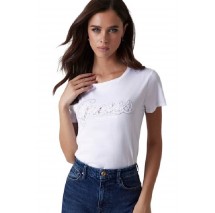 GUESS SS SCRIPT LACE LOGO EASY TEE T-SHIRT ΜΠΛΟΥΖΑ ΓΥΝΑΙΚΕΙΑ WHITE