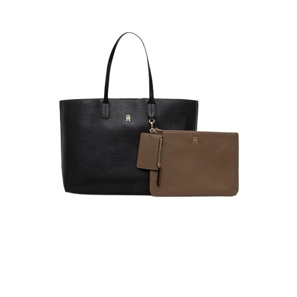 TOMMY HILFIGER ICON TOTE ΤΣΑΝΤΑ ΓΥΝΑΙΚΕΙΑ BLACK