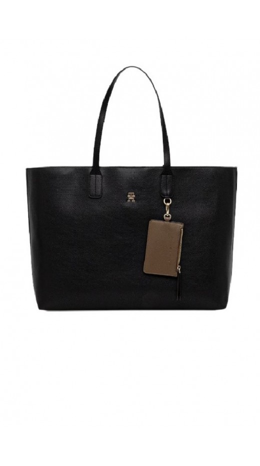 TOMMY HILFIGER ICON TOTE ΤΣΑΝΤΑ ΓΥΝΑΙΚΕΙΑ BLACK
