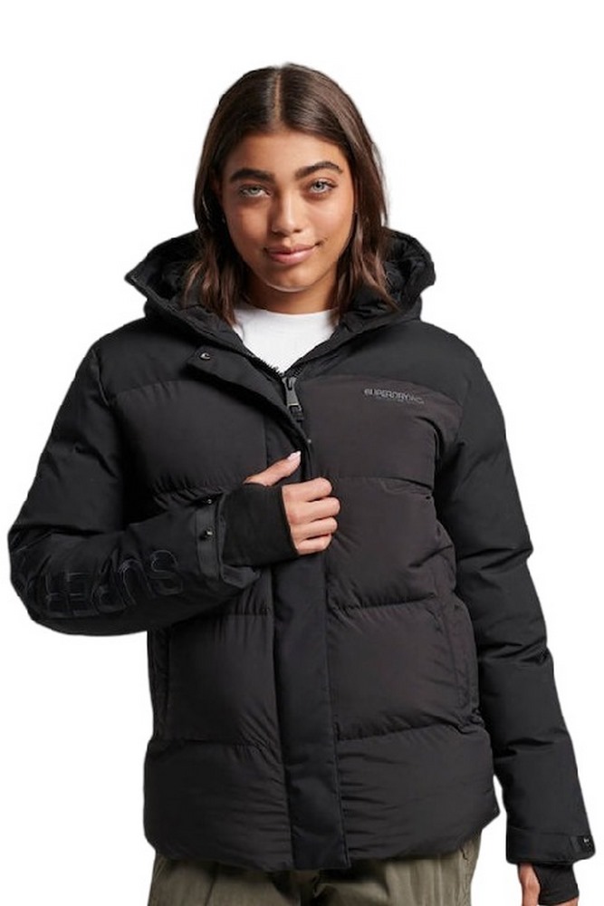 SUPERDRY CITY PADDED HOODED WIND PARKA ΜΠΟΥΦΑΝ ΓΥΝΑΙΚΕΙΟ BLACK