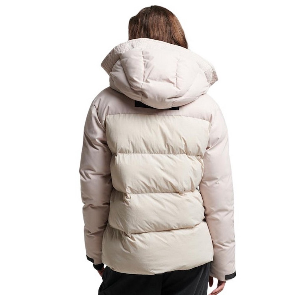 SUPERDRY CITY PADDED HOODED WIND PARKA ΜΠΟΥΦΑΝ ΓΥΝΑΙΚΕΙΟ BEIGE