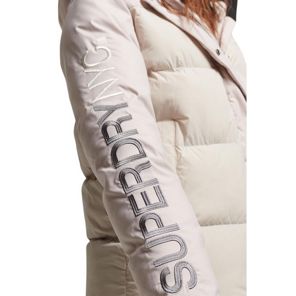 SUPERDRY CITY PADDED HOODED WIND PARKA ΜΠΟΥΦΑΝ ΓΥΝΑΙΚΕΙΟ BEIGE