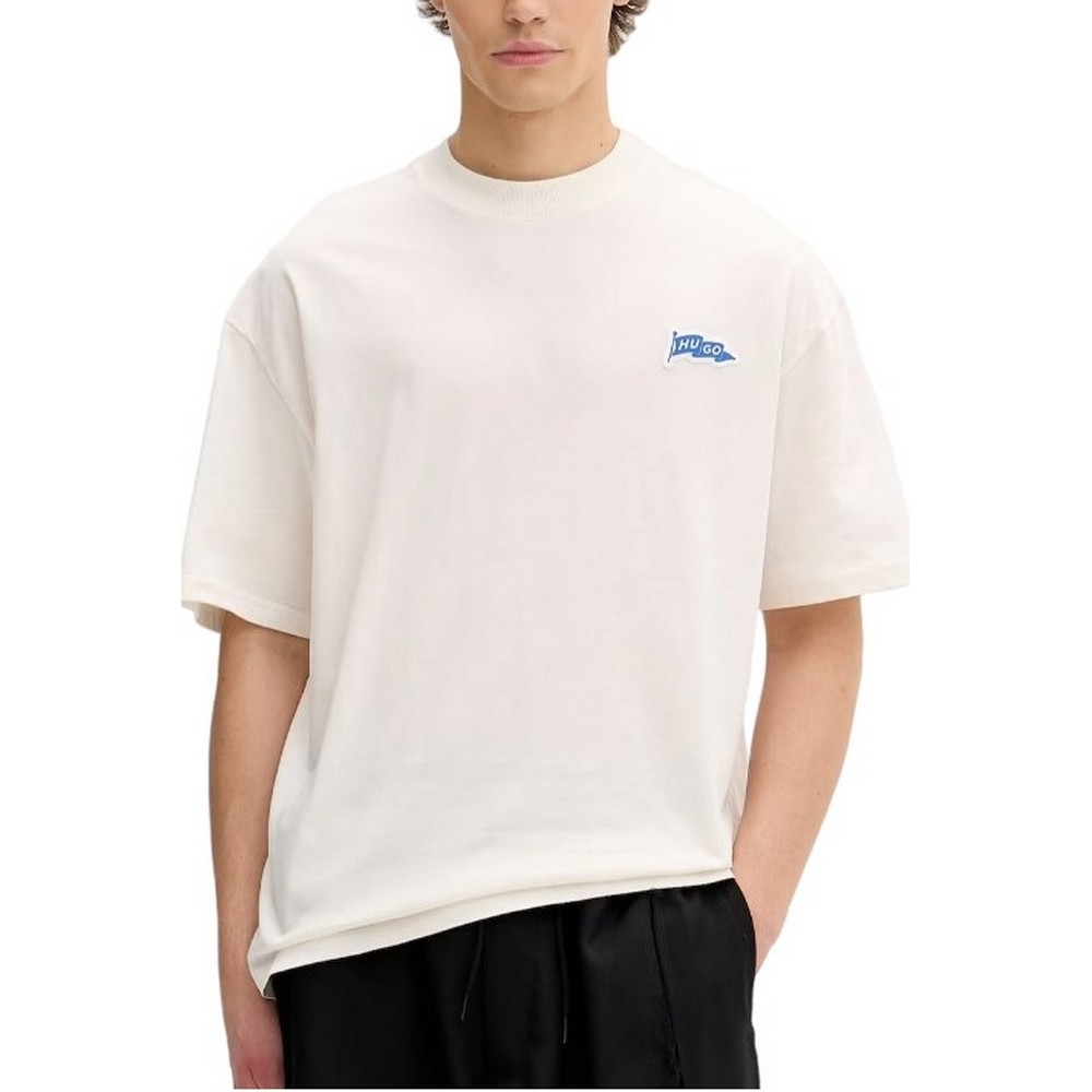 HUGO BOSS JERSEY NOHATIO T-SHIRT ΜΠΛΟΥΖΑ ΑΝΔΡΙΚΗ OFF WHITE