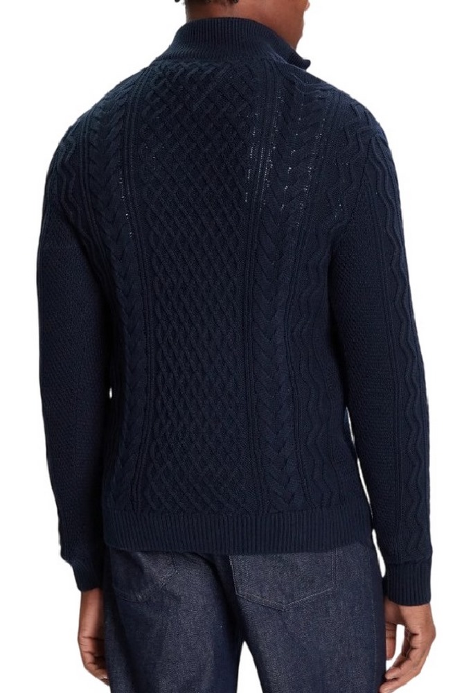 TOMMY JEANS  SLIM BADGE CABLE QRTR ZIP ΜΠΛΟΥΖΑ ΠΛΕΚΤΗ ΑΝΔΡΙΚΗ DARK NAVY