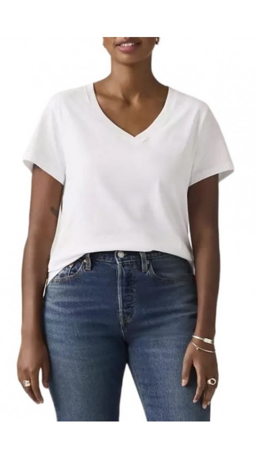 LEVIS FAVORITE V-NECK T-SHIRT ΜΠΛΟΥΖΑ ΓΥΝΑΙΚΕΙΑ WHITE