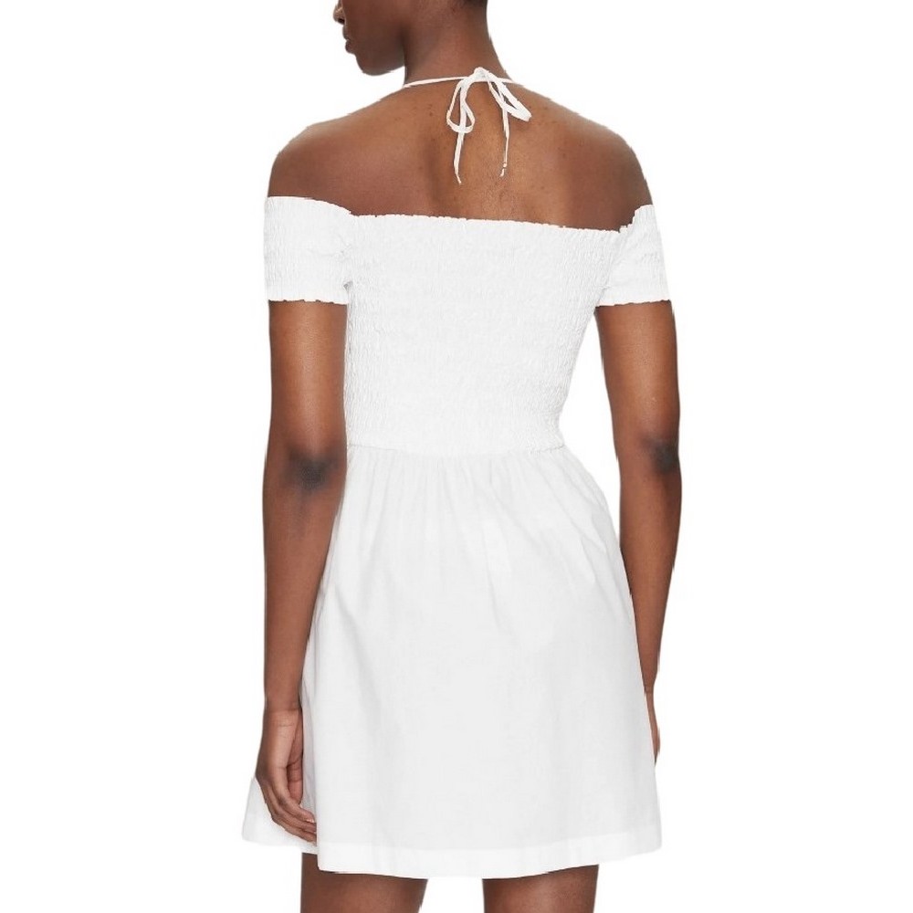 TOMMY JEANS RUCHE F&F POPLIN DRESS EXT ΦΟΡΕΜΑ ΓΥΝΑΙΚΕΙΟ ECRU