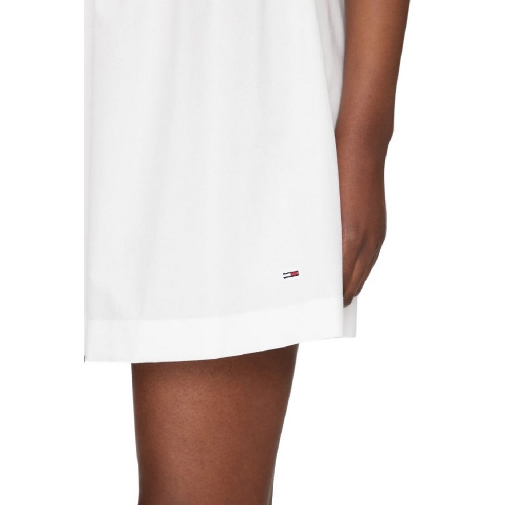 TOMMY JEANS RUCHE F&F POPLIN DRESS EXT ΦΟΡΕΜΑ ΓΥΝΑΙΚΕΙΟ ECRU