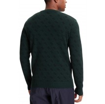 GUESS HUMBERT 4G LOGO LS CN SWTR ΜΠΛΟΥΖΑ ΠΛΕΚΤΗ ΑΝΔΡΙΚΗ GREEN