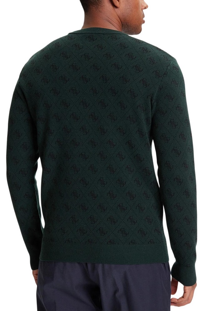 GUESS HUMBERT 4G LOGO LS CN SWTR ΜΠΛΟΥΖΑ ΠΛΕΚΤΗ ΑΝΔΡΙΚΗ GREEN