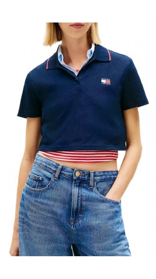 TOMMY JEANS CRP BADGE SS POLO T-SHIRT ΜΠΛΟΥΖΑ ΓΥΝΑΙΚΕΙΑ DARK NAVY