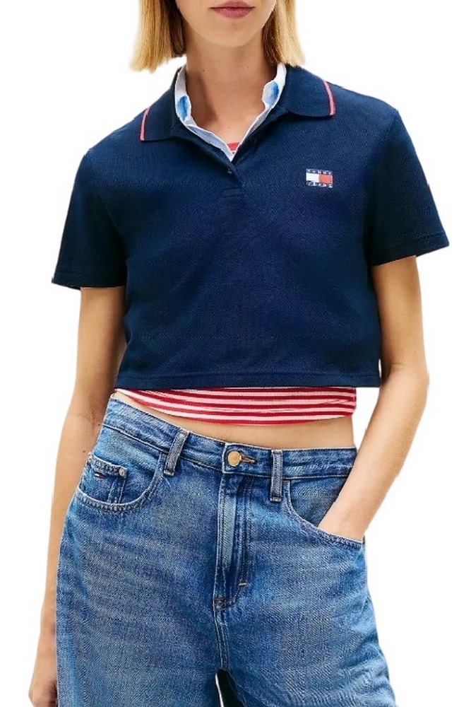 TOMMY JEANS CRP BADGE SS POLO T-SHIRT ΜΠΛΟΥΖΑ ΓΥΝΑΙΚΕΙΑ DARK NAVY