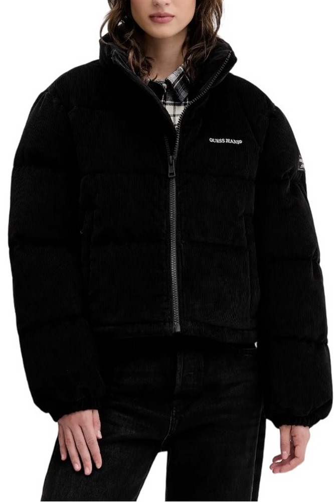 GUESS JEANS CROPPED PUFFER ΜΠΟΥΦΑΝ ΓΥΝΑΙΚΕΙΟ BLACK