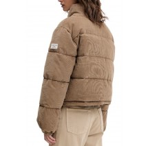 GUESS JEANS CROPPED PUFFER ΜΠΟΥΦΑΝ ΓΥΝΑΙΚΕΙΟ BROWN