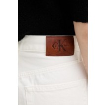 CALVIN KLEIN JEANS THE WIDE LEG RAW HEM CHALK WHITE ΤΖΙΝ ΠΑΝΤΕΛΟΝΙ ΓΥΝΑΙΚΕΙΟ OFF WHITE