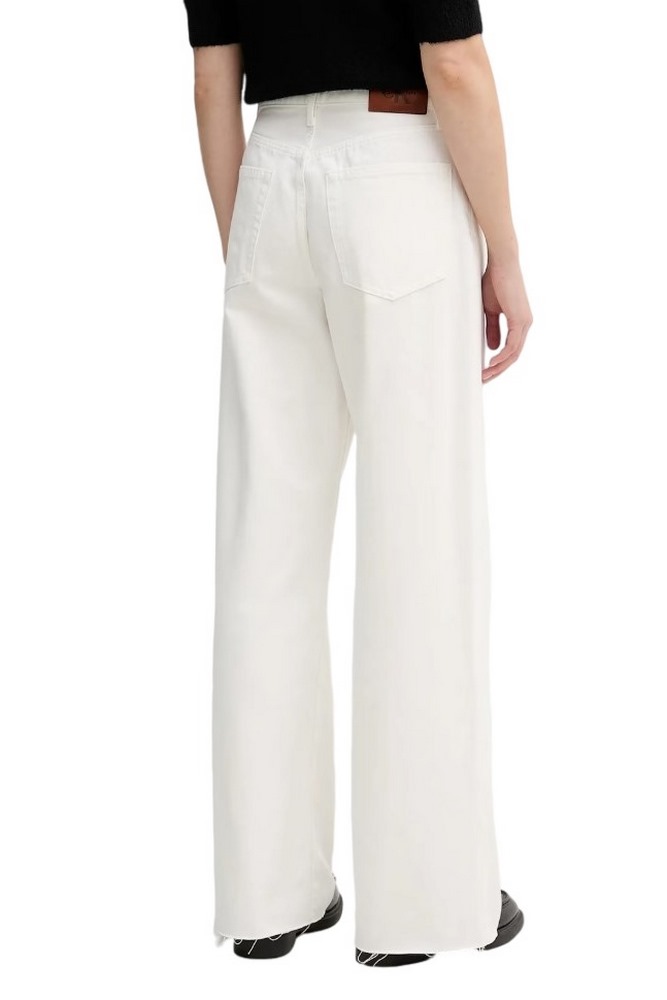 CALVIN KLEIN JEANS THE WIDE LEG RAW HEM CHALK WHITE ΤΖΙΝ ΠΑΝΤΕΛΟΝΙ ΓΥΝΑΙΚΕΙΟ OFF WHITE