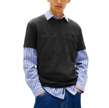 TOMMY JEANS REG TONAL FLAG TEE T-SHIRT ΜΠΛΟΥΖΑ ΑΝΔΡΙΚΗ BLACK