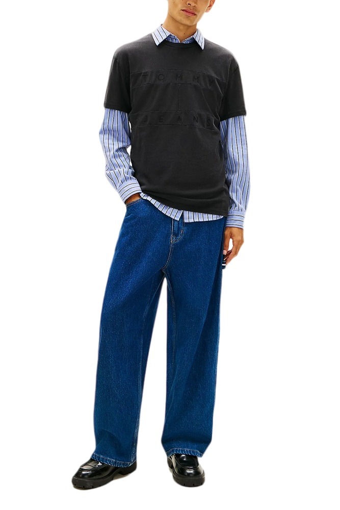 TOMMY JEANS REG TONAL FLAG TEE T-SHIRT ΜΠΛΟΥΖΑ ΑΝΔΡΙΚΗ BLACK