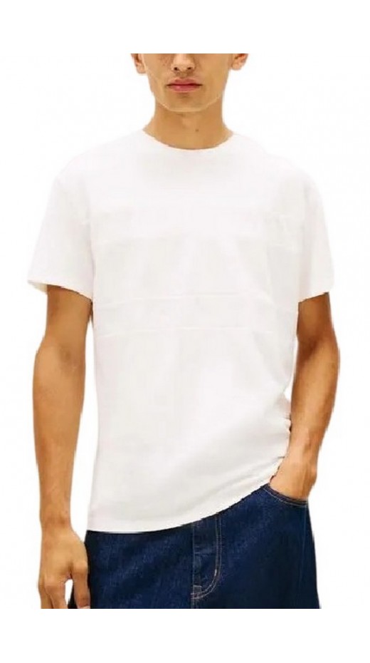 TOMMY JEANS REG TONAL FLAG TEE T-SHIRT ΜΠΛΟΥΖΑ ΑΝΔΡΙΚΗ OFF WHITE