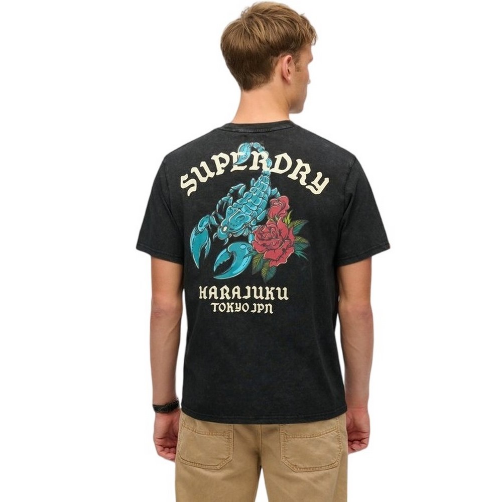 SUPERDRY D2 OVIN NEO TRAD TATTOO LOOSE TEE T-SHIRT ΜΠΛΟΥΖΑ ΑΝΔΡΙΚΗ BLACK
