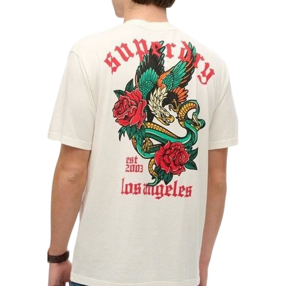 SUPERDRY D2 OVIN NEO TRAD TATTOO LOOSE TEE T-SHIRT ΜΠΛΟΥΖΑ ΑΝΔΡΙΚΗ WHITE