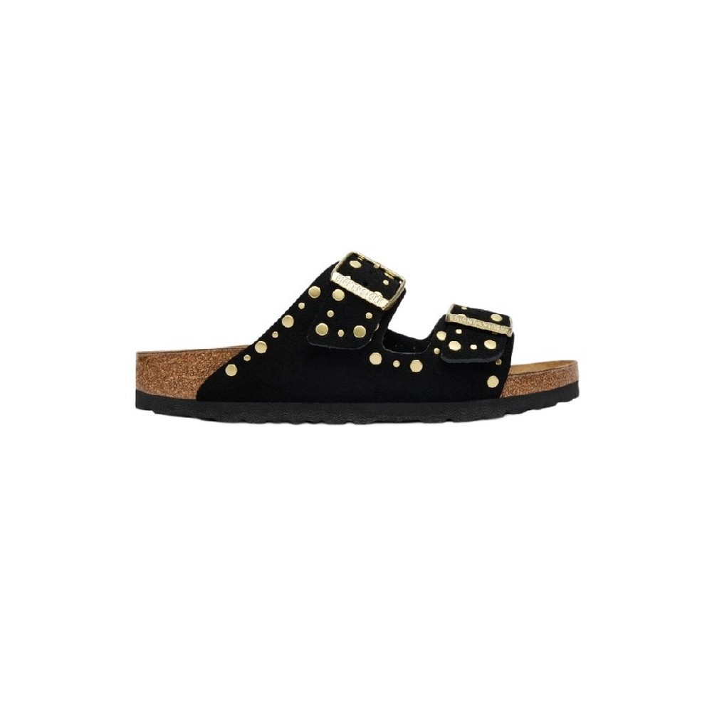 BIRKENSTOCK LEATHER ARIZONA RIVET LEVE NARROW SEASONAL ΠΑΝΤΟΦΛΑ ΓΥΝΑΙΚΕΙΑ BLACK