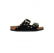 BIRKENSTOCK LEATHER ARIZONA RIVET LEVE NARROW SEASONAL ΠΑΝΤΟΦΛΑ ΓΥΝΑΙΚΕΙΑ BLACK