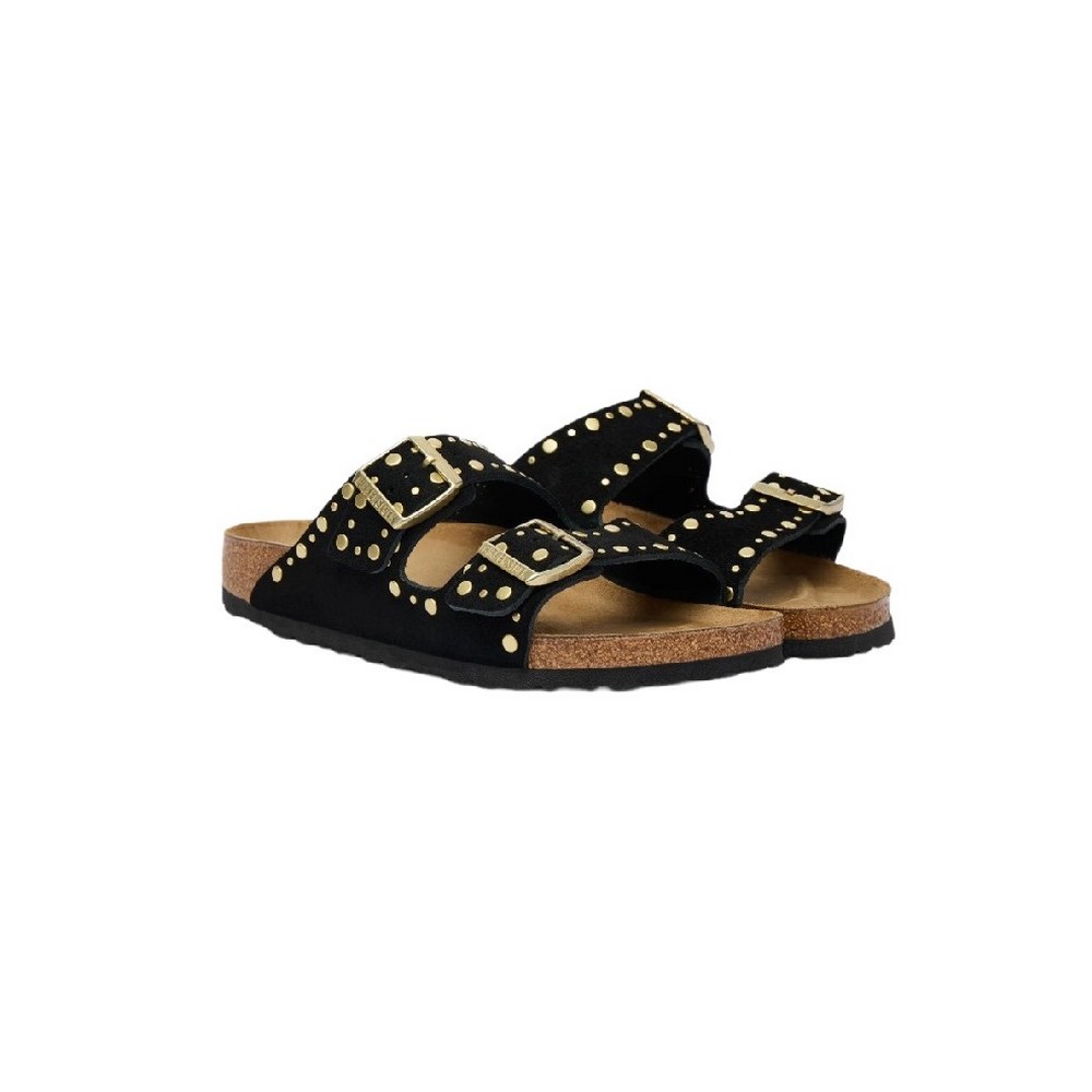 BIRKENSTOCK LEATHER ARIZONA RIVET LEVE NARROW SEASONAL ΠΑΝΤΟΦΛΑ ΓΥΝΑΙΚΕΙΑ BLACK
