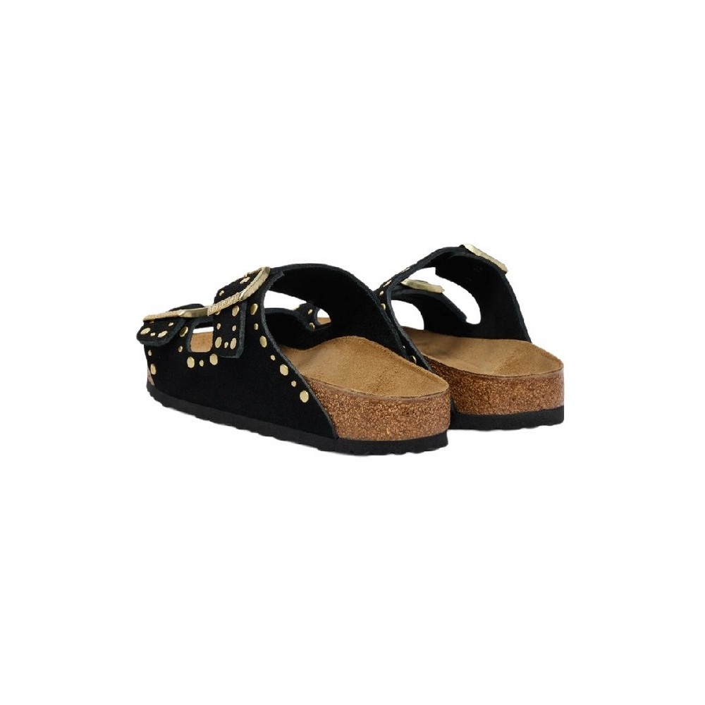 BIRKENSTOCK LEATHER ARIZONA RIVET LEVE NARROW SEASONAL ΠΑΝΤΟΦΛΑ ΓΥΝΑΙΚΕΙΑ BLACK