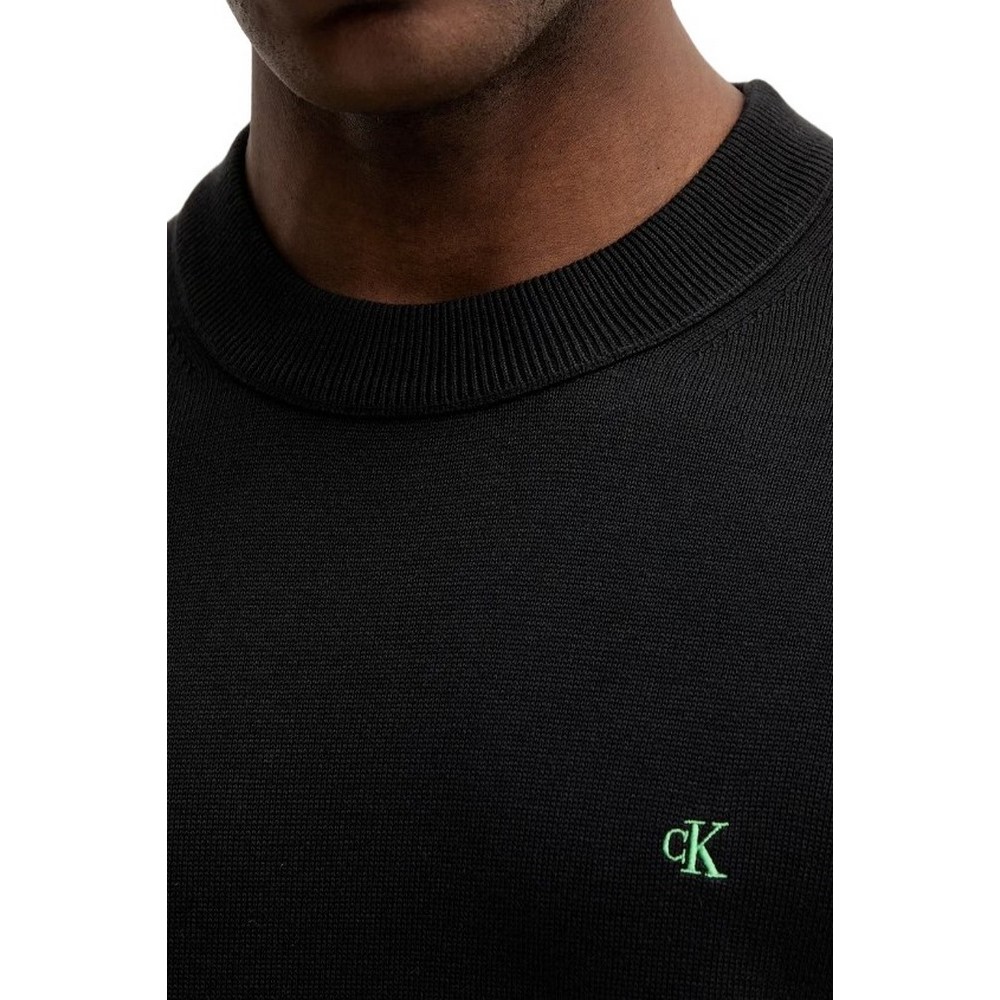 CALVIN KLEIN JEANS LS CTTN ESY FT CRWNK ΜΠΛΟΥΖΑ ΦΟΥΤΕΡ ΑΝΔΡΙΚΗ BLACK
