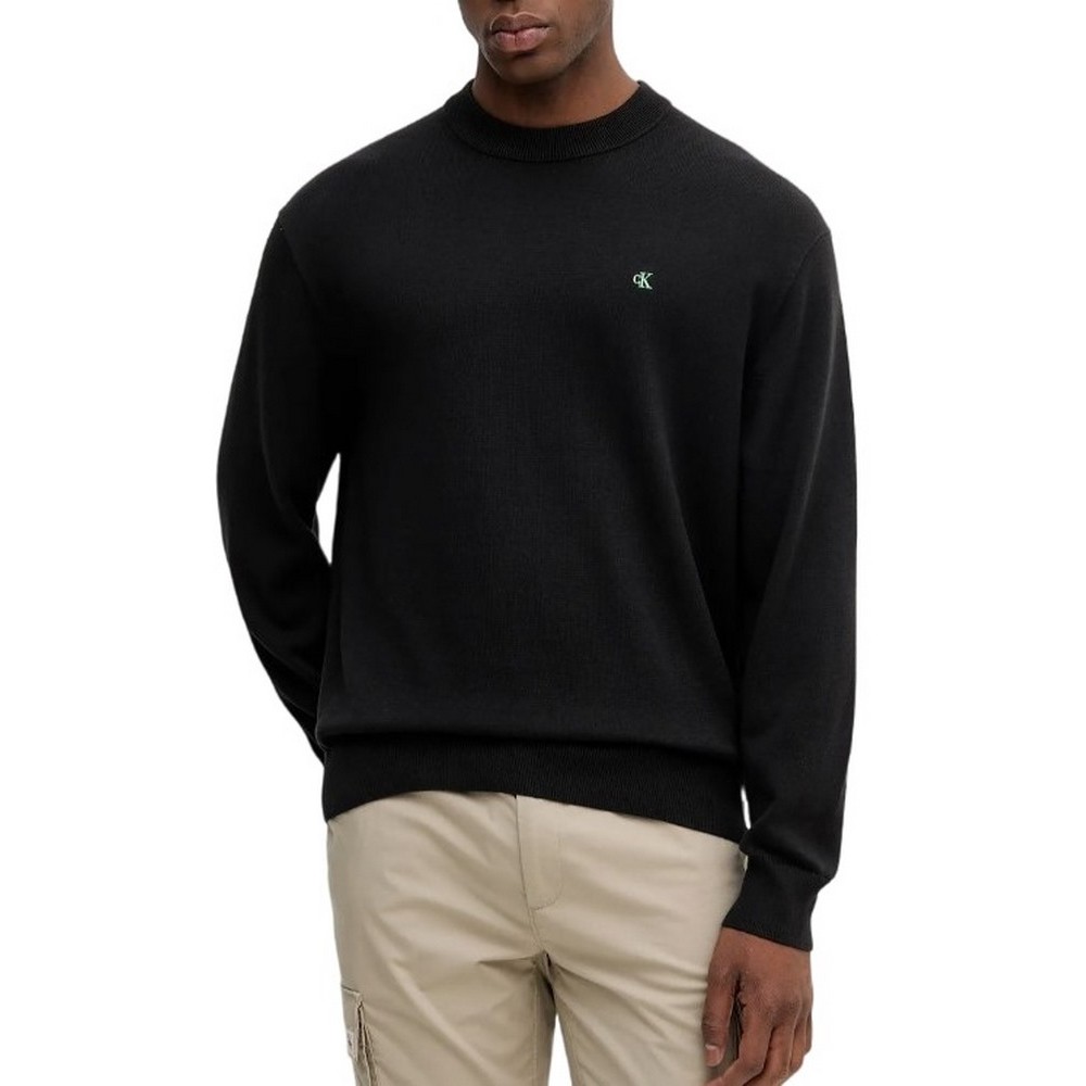 CALVIN KLEIN JEANS LS CTTN ESY FT CRWNK ΜΠΛΟΥΖΑ ΦΟΥΤΕΡ ΑΝΔΡΙΚΗ BLACK