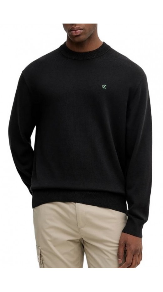 CALVIN KLEIN JEANS LS CTTN ESY FT CRWNK ΜΠΛΟΥΖΑ ΦΟΥΤΕΡ ΑΝΔΡΙΚΗ BLACK