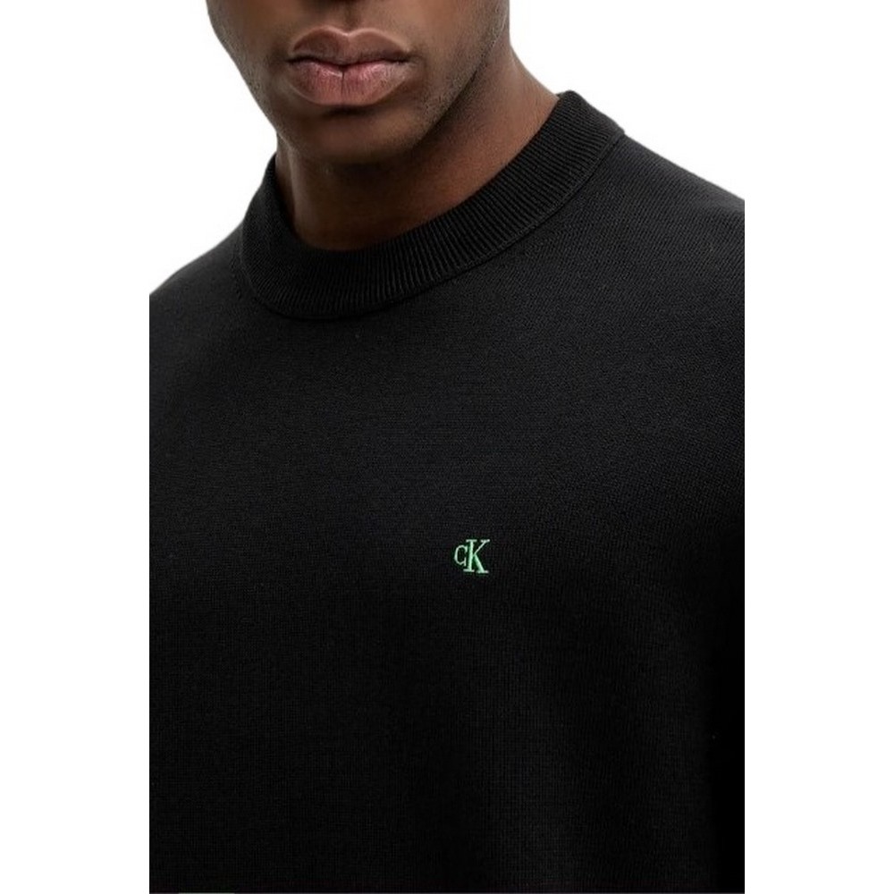 CALVIN KLEIN JEANS LS CTTN ESY FT CRWNK ΜΠΛΟΥΖΑ ΦΟΥΤΕΡ ΑΝΔΡΙΚΗ BLACK